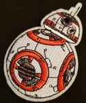 Star Wars BB8 shaped patch (white/red)