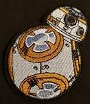 Star Wars BB8 shaped patch (grey/orange)
