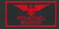 Top Gun; Top Gun Pete Mitchell 'Maverick' name flight wings patch with Velcro Back