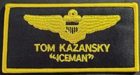 Top Gun; Top Gun Tom Kazansky 'Iceman' name flight wings patch